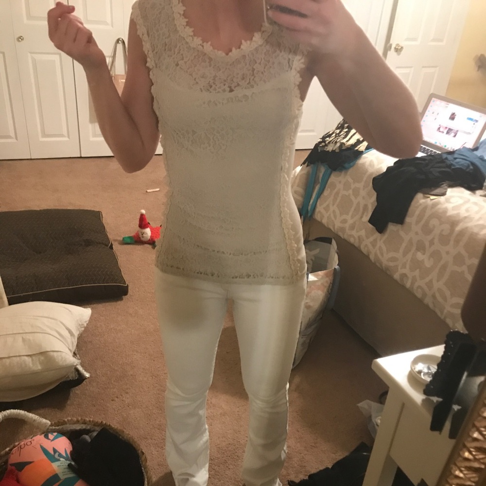 NWT Express Lace Cream Top XS